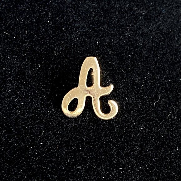Capital A Letter Pin Initial Monogram Gold Tone Pinback For Lapel Hat Lanyard - Picture 1 of 4